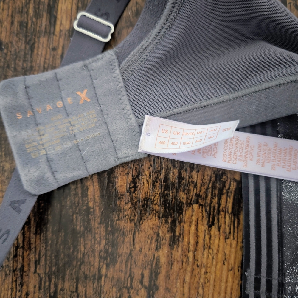 Savage X Fenty Shimmering Gray Bra - Picture 4 of 6